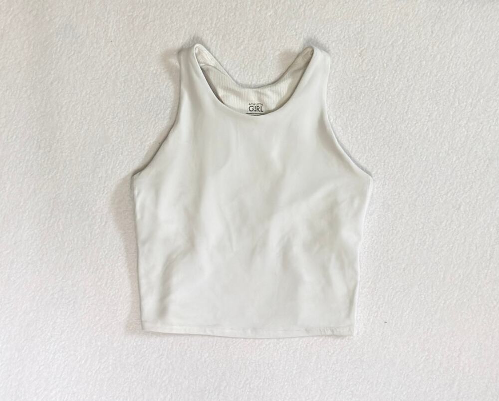 Athleta Girl White Crop Tank Top Size 12 L